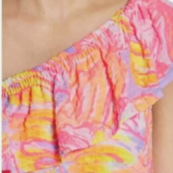 LILLY Pulitzer | Emmeline One Shoulder Dress in Sun Splashed Print | Size XS - Picture 2 of 16